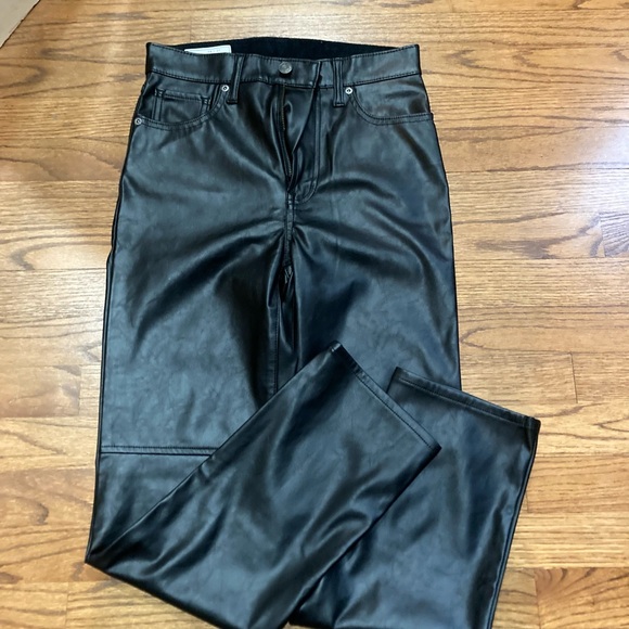 Cheeky Straight Faux Leather High Rise Pants - Picture 4 of 5